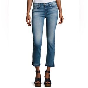 Hudson Jeans Midrise Tilda Crop Cigarette Women’s Size 27 Hem Side Detail Denim